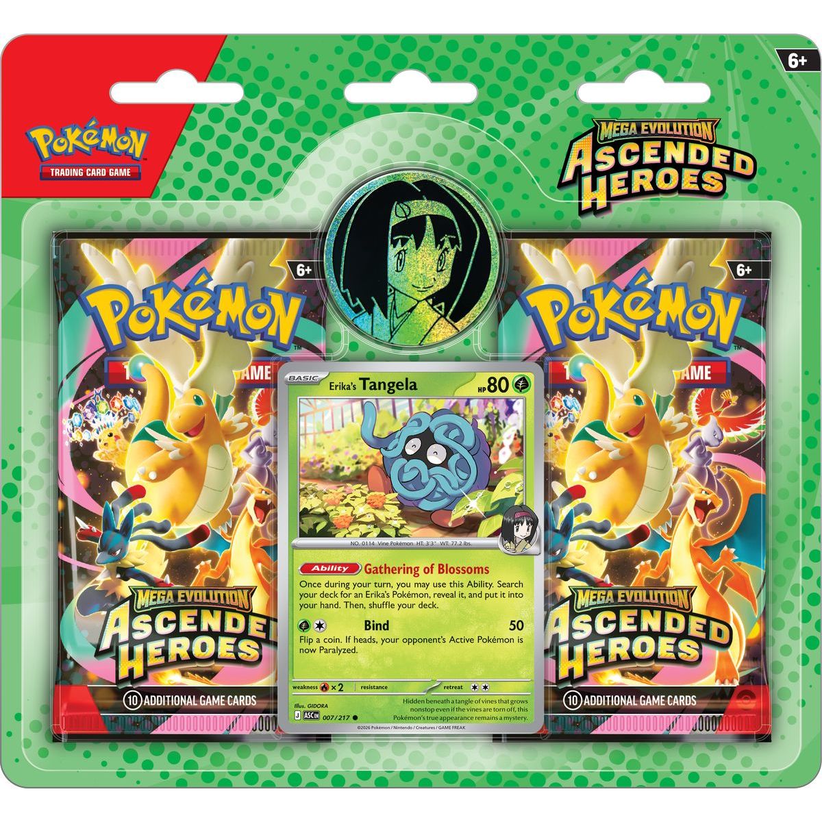 Pokémon TCG — Mega Evolution Ascended Heroes 2-Pack Blister: Erika’s Tangela